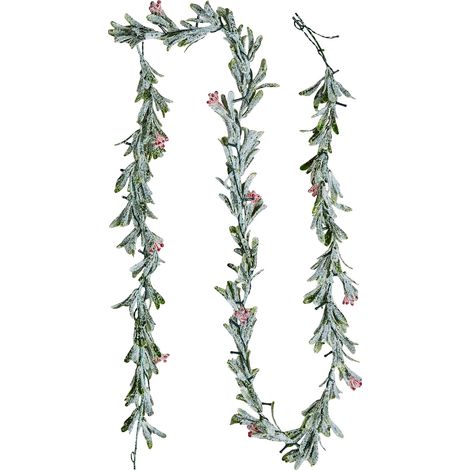 Guirnalda navideña VEVOR, artificial, 2750 mm, luminosa, follaje, bayas, decoración realista, vid + hoja de olivo + bayas - a, ligera - b (1/2)