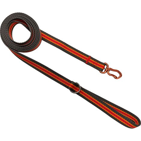 Klassische Hundeleine für Spaziergänge bis 400 kg, Graphit-Orange-Rot, XL – 250 cm (1/4)