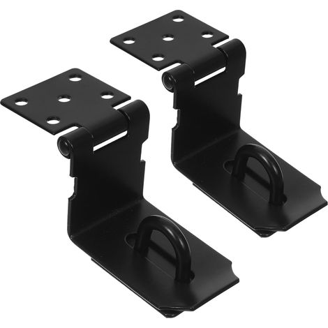 Lot de 2 verrous de porte de grange en acier inoxydable noir (1/5)