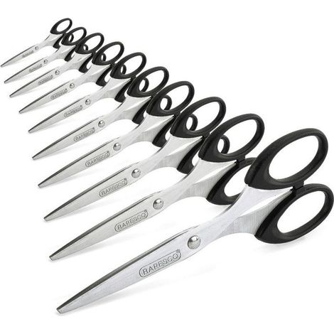 Ciseaux - RAPESCO - 1579 - Lot de 10 - 16 cm - Lames en acier inoxydable - Couleur noire (1/5)