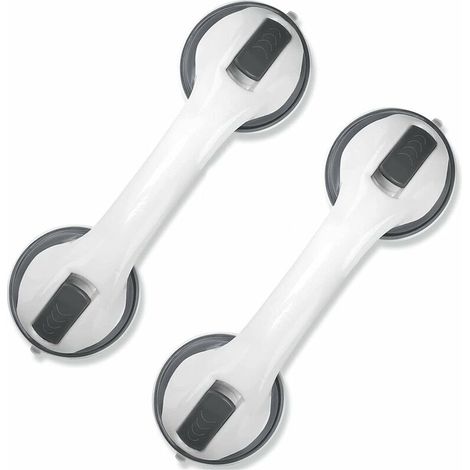 2er Pack Haltegriff Bad mit Saugnapf 30cm Sicherheitsgriffe Rutschfester Haltegriff Dusche für Senioren Kinder Grau