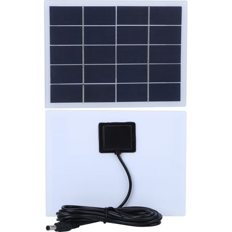Chargeur de batterie pour panneau solaire en silicium polycristallin 3W 5V avec sortie CC et lampe de jardin extérieure (1/5)