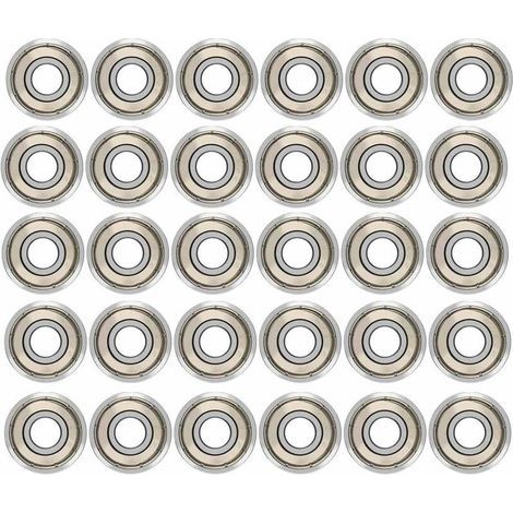 – Lot de 30 roulements à billes 608ZZ – Acier au carbone – Diamètre extérieur 22mm, intérieur 8mm, épaisseur 7mm – Faible bruit, haute vitesse (1/5)