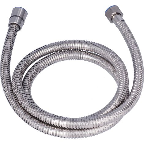 Flexible de douche en acier inoxydable de 148 cm avec raccord pour pommeau de douche, pour salle de bain et maison (1/5)