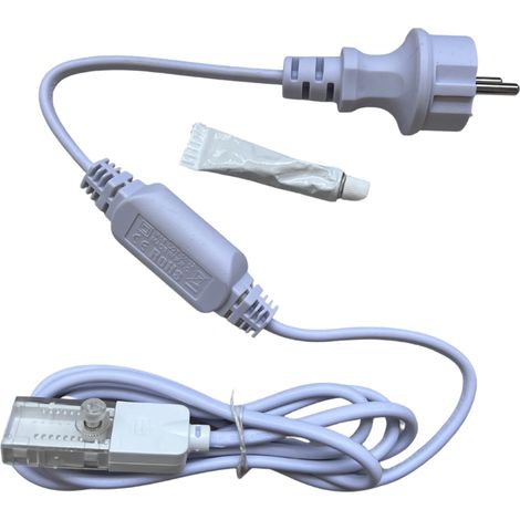 Kit con Spina Schuko IP44 e cavo, Driver 8A, 1 Connettore, 1 Tappo Chiusura per Strisce LED