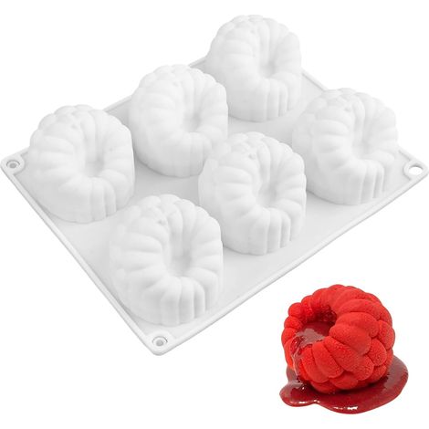 Raspberry 6-Cavity Silicone Mold, 6-Cavity Raspberry Mousse Molds (1/5)