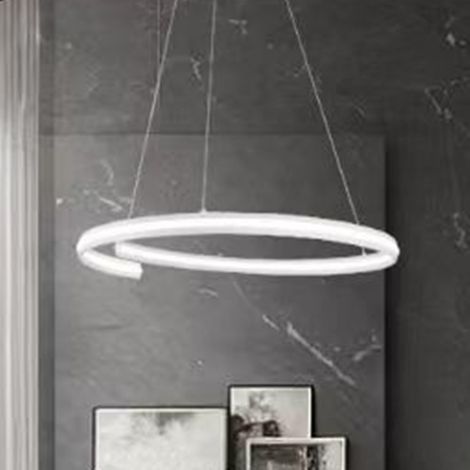 Trade Shop - LED-STAHL MODERN TO SEMICERCHIO 100W TO SOSPENSION LUCE 6500K 70CM BIANCO 33429 - (1/4)