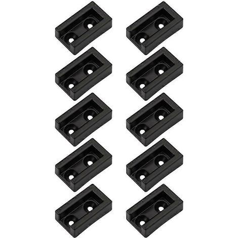 Lot de 10 supports de tringle à vêtements pour armoire/penderie, avec siège et porte-tubes.-4.00X2.40X1.00CM-Black (1/4)