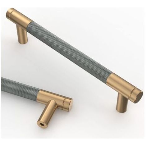 Lot de 10 poignées de meuble 128mm en métal doré – Antirouille et résistant à la corrosion – Avec vis pour tiroirs et armoires - UK0026 (1/5)