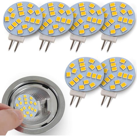 Lot de 6 ampoules LED G4 rondes blanc chaud, 2 W, remplace les ampoules halogènes à culot 20 W (1/5)