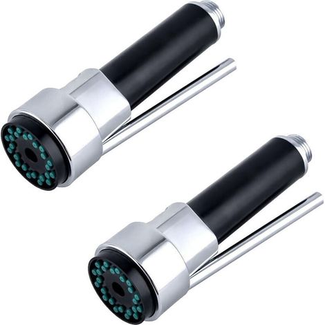 Lot de 2 Douchette Robinet Cuisine Laiton Douchette Evier Cuisine Rétractable Mitigeur Douchette Remplacement pour Robinet Douchette Extensible, Chromé, G1/2