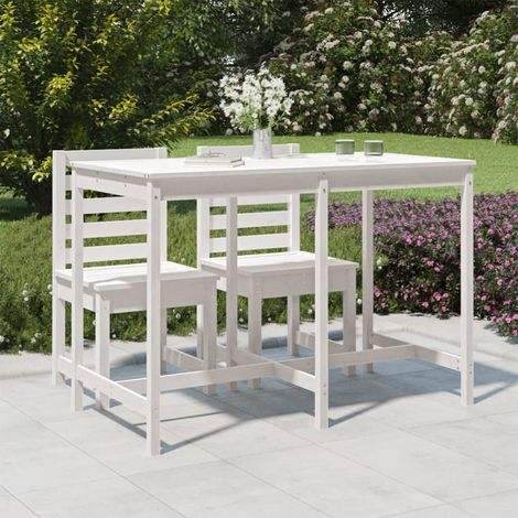 Table de jardin,Table meuble de Balcon,Table d'extérieur blanc 159,5x82,5x110 cm bois massif de pin -20179 (1/5)