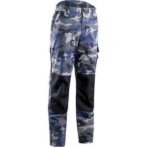Pantalon de travail stretch multipoche genoux renforcés Coverguard Kammo Bleu Gris S. (1/2)