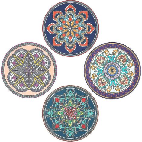 tapis de dessous de plat en Silicone, 4 pièces, pour casseroles et poêles chaudes, supports de casseroles pour la cuisine, coussin d'isolation thermique rétro résistant à la chaleur (1/5)
