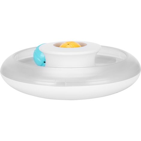 Jouet Chat Piste Rotative ABS 24cm 2 Balles Colorées avec Herbe à Chat Interactive Durable Anti-Bascule pour Félin (1/5)