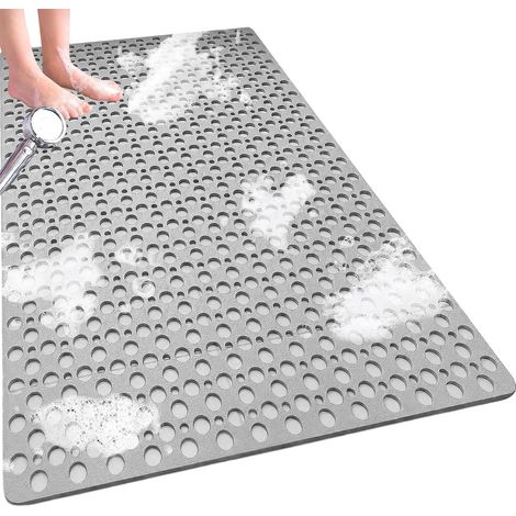 Tapis de Douche carré antidérapant Anti-moisissure, 120 x 80 cm, Tapis de Baignoire antiglisse, Lavable en Machine (1/5)