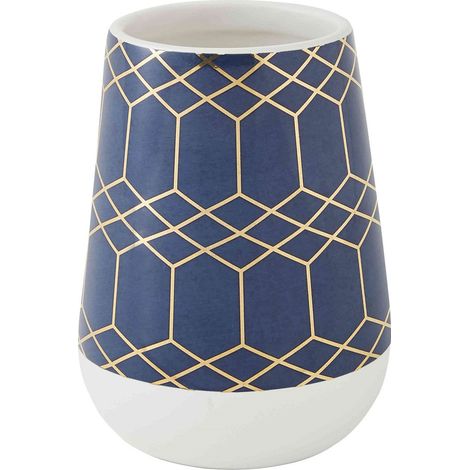 Porte brosse à dents à motifs en céramique bleu (1/2)