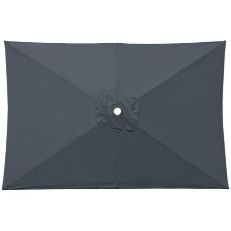 Toile de Parasol Rectangulaire, Housse de Remplacement pour Parasol Extérieur, Parasol de Jardin Anti-UV et Imperméable, Protection Solaire et Pluie, Remplacement de Toile de Parasol(2X2M,Gris)