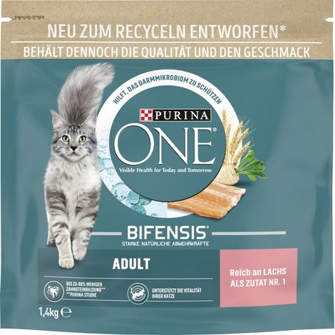 Purina One Katzenfutter Adult reich an Lachs 1,4 kg (1/2)