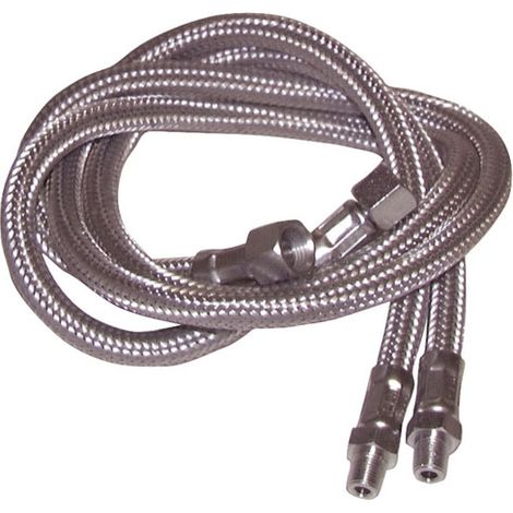 Deux flexibles fioul mâle 1/8" (5/10) x femelle 3/8" (12/17) droit Ø6 mm longueur 900 mm pour chaudière ELCO