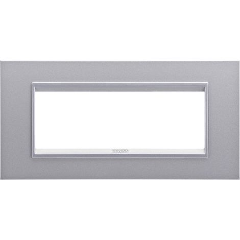 PLAQUE LUX 6P TITANE MONOCHROME GEWISS GW16206YT
