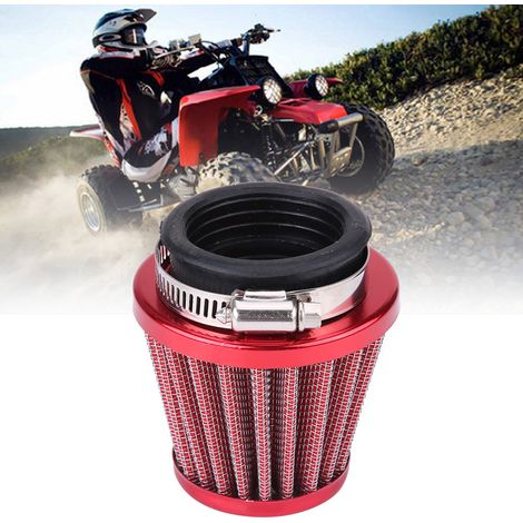 Filtre à air pour moto en treillis métallique de 44 mm, 150-220 cm3, filtre à air en forme de champignon pour quad/véhicule tout-terrain (rouge) (1/5)
