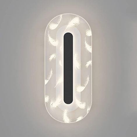 QAZQA Applique Murale Intérieure LED, 20W Lampe Murale en Acrylique lumière chaude 3000K, Modern Design Decor Luminaire Mural pour Salon, Chambre, Couloir, Salle de Bain (noir)