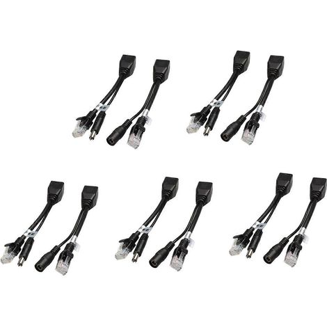 10 pièces (5 paires) Répartiteur PoE, commutateur PoE, câble PoE (1/5)
