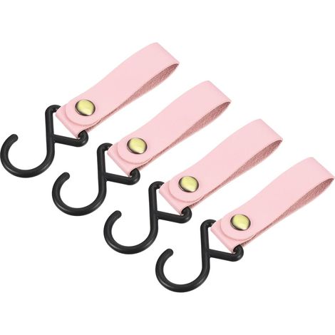 4 Pack PU Leder S Regal Haken pour Camping Aufhänger Plastik Außenzubehör Rose (1/5)