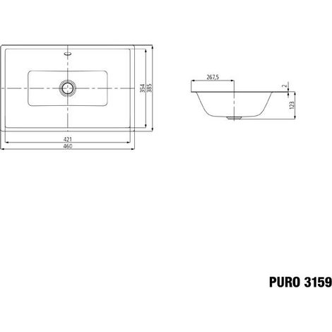 KALDEWEI 900907253001 Lavabo d'encastrement PURO Mod.3159, 460