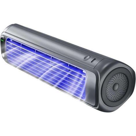 ventilateur sans pales réglable-Recharge USB, montage mural ou bureau,Muet -pour bureau à domicile- Gris (1/3)