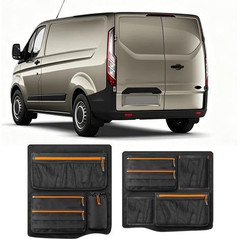 Organisateur de Porte Arrière Compatible avec Ford Transit Custom, 1 Paire de Sacs de Rangement Pliants pour Porte de Grange Organiseur pour CampingCar et Fourgon,2PCS (1/5)