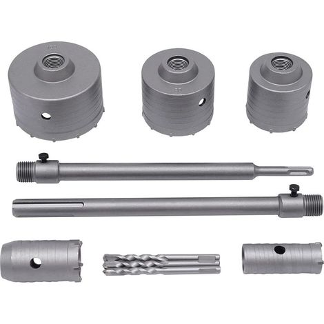 Gojoy – Lochsägen-Set (30/40/68/80/100 mm) – Kohlenstoffstahl für Beton – 350 mm Schnitttiefe – SDS-Adapter inklusive (1/5)