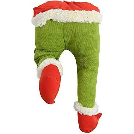 Décorations de Noël Grinch Bras Jambes Fourrure Verte Ornement Pics Sapin DIY Kit (Jambes) (1/4)