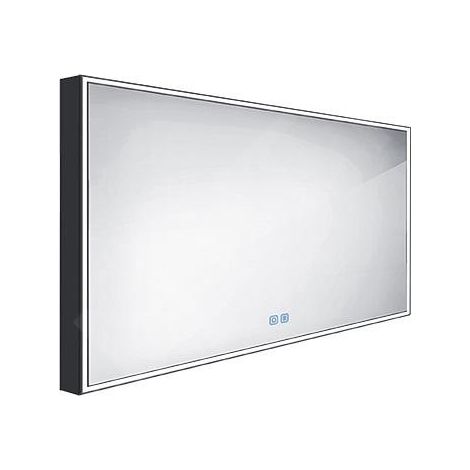 Nimco - Miroir avec éclairage LED, 120x70 cm, touches tactiles, noir ZPC 13006VX-90 (1/5)