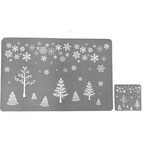Tapete Para Mesa Navidad - Set De 6 - PVC - 27,9 X 42,9 Cm - Para Mesa De Comedor Mesa De Vidrio Mesa De Madera - 6 Unidades (1/5)