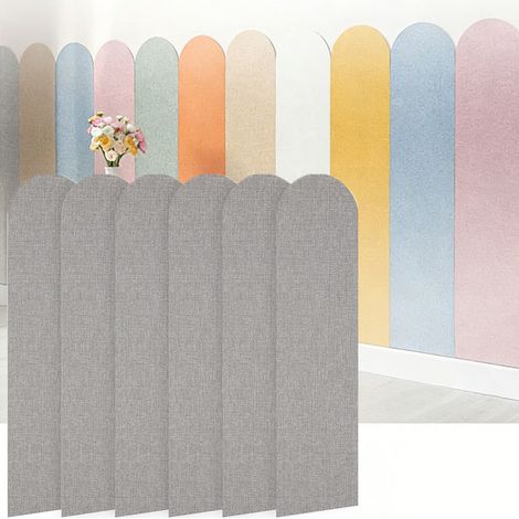 Panneau Décoratif 3D Autocollant Anti-Choc pour Murs - Pack de 6 - Dimensions : 60 x 15 x 0.4 cm - Revêtement Mural et Contemporain,Gris (1/5)