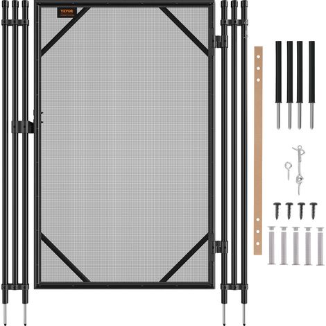 VEVOR Puerta para valla de piscina, 4 x 2.5 pies, fácil puerta para piscina enterrada, kit de puerta para valla de piscina con pestillo de acero inoxidable, valla de piscina extraíble para seguridad d