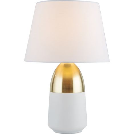 Lampada da tavolo Touch - Ottone spazzolato e paralume avorio (1/3)