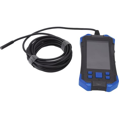 Endoscope à double objectif 7,9 mm, résolution 1080p HD, étanche IP67, écran IPS, chargement USB, câble de 5 m et batterie 3000 mAh inclus (bleu). (1/5)