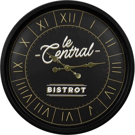 Horloge - HOME DECO FACTORY - Bistrot - Décorative - Noir (1/3)