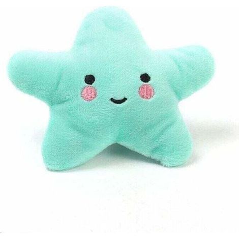 Jouet pour chien en forme d'étoile de mer, peluche douce avec un couinement, accessoire pour animaux de compagnie, bleu. (1/2)