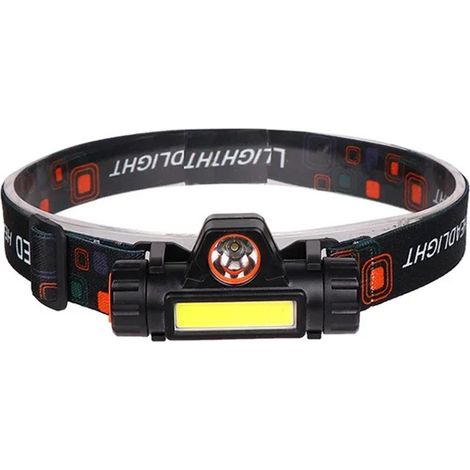 Lampe frontale LED rechargeable (101 COB) pour la pêche et le camping, avec LED XPE COB, 2 modes d'éclairage et aimant arrière détachable. (1/5)