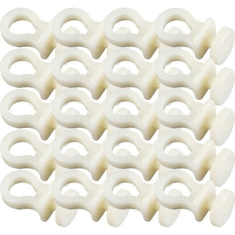 Lot de 50 roulettes silencieuses pour rails de rideaux, accessoires pour rideaux en plastique (1/4)