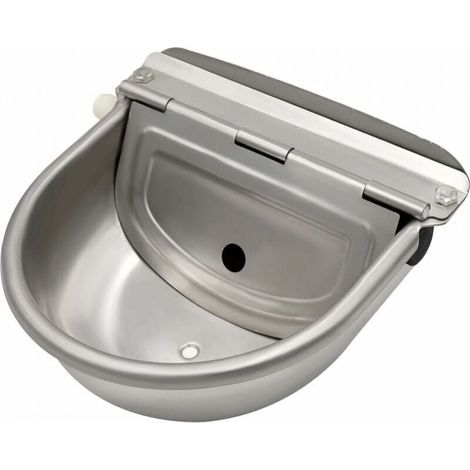 Stainless steel drinking trough with drain screw and adjustable float valve for horses, dogs, cattle, goats, sheep, pigs, automatic cattle drinking trough YMYNY (1/4)