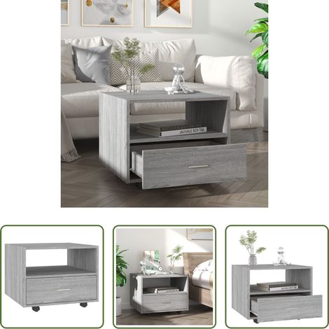 Bois d'ingénierie -  Table basse sonoma gris 55x55x40 cm bois d'ingénierie (1/5)