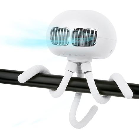 Lüfter ohne Rotorblätter – Flexibles Stativ, USB-aufladbar – 3 Geschwindigkeitsstufen, leiser Betrieb, geeignet für Kinderwagen, Bett, Büro, Autositz, Fahrrad, Camping – 1 Stück (1/5)