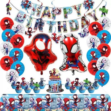 Ecleanfy - Ensemble de décoration pour fête d'anniversaire Spiderman