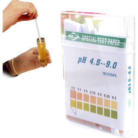 pH-Testpapier, 2 Farben, 4,5–9,0, Schnellmessung, 100 Teststreifen mit Farbskala für Wasser (1/5)