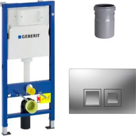 Geberit – Bâti support WC Duofix UP100 112 cm – Réservoir encastré 4-6-7,5 l – Plaque de déclenchement DELTA50 – Manchon de raccordement Ø 90/100 mm